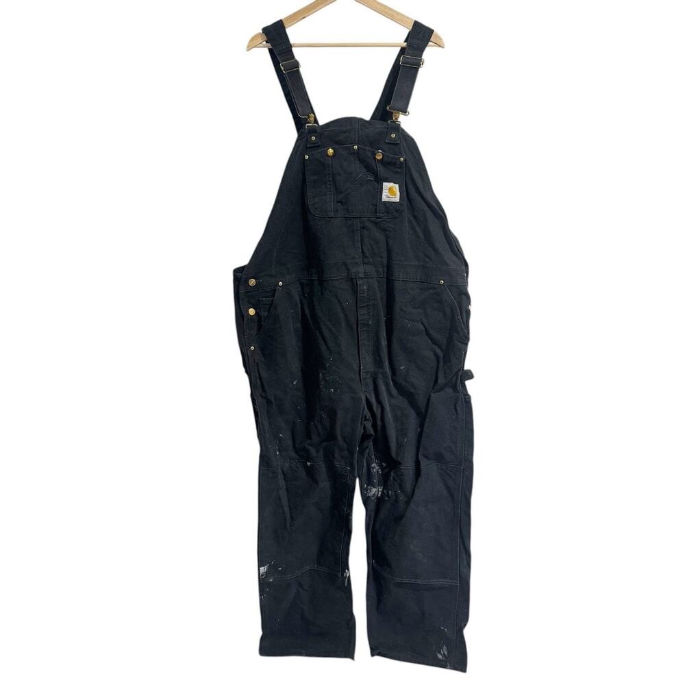 Carhartt R01 Men's Duck Bib Overalls Unlined Black 52 X 32